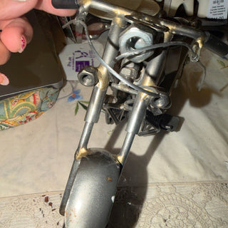 Rare Hand Made Metal Craft Model Display Biker Decor Chopper, Motorcycle