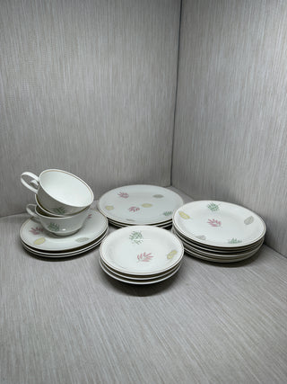 19pc Rosenthal Form E Modell Fine China Set Raymond Loewy Leaf Germany