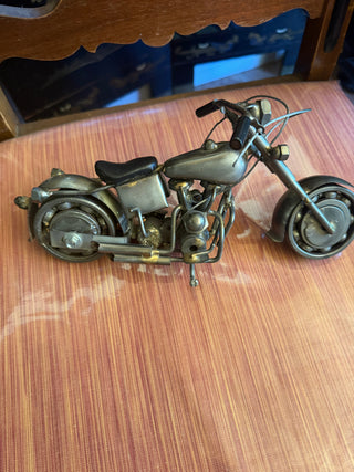 Rare Hand Made Metal Craft Model Display Biker Decor Chopper, Motorcycle