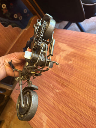 Rare Hand Made Metal Craft Model Display Biker Decor Chopper, Motorcycle