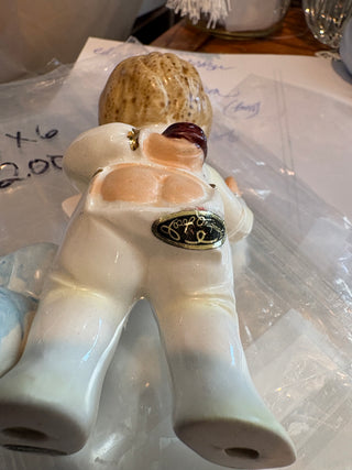 Vtg. Josef Original, Japan ceramic figure, boy with dog