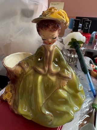 Vtg. Josef Originals #231 Lady Planter Figurine, mid-century Japan ceramic