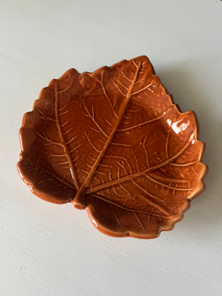 Crate and barrel leaf candle plate
