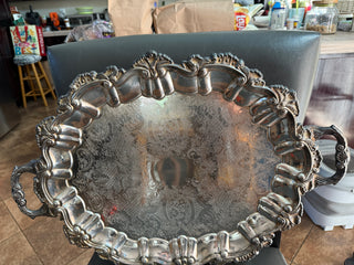 16x23 Silverplate platter with claw feet