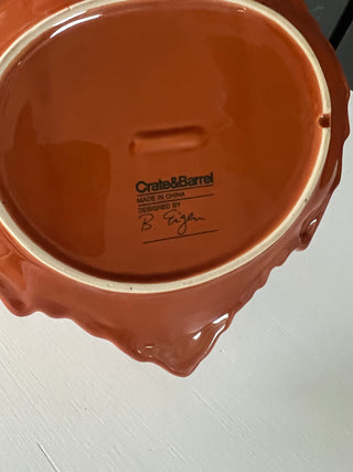 Crate and barrel leaf candle plate