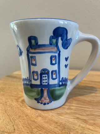 Blue House Flare Mug signed by MA Hadley