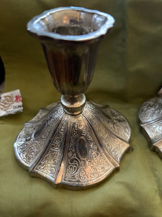 Vtg. Pair Towle Silverplate Candle Holders 1990