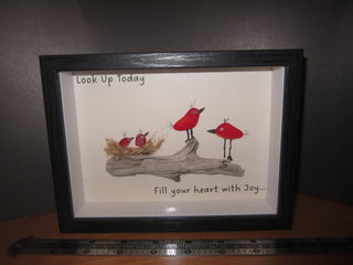 Framed Sea Glass - Fill your heart with Joy