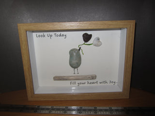 Framed Beach Heart Shaped Rocks