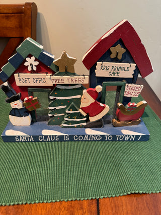 Vtg Wooden Christmas Table Decor
