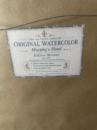 Original Watercolor Painting | "Murphy's Hotel" by JoEllen Werner | Framed Signed Artwork
