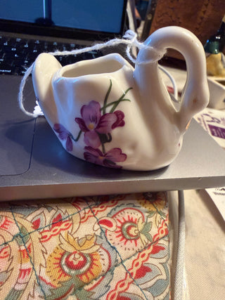 Vintage Floral Swan Trinket Holder Miniature