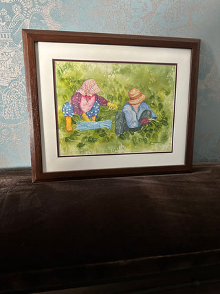 Original Watercolor Painting | "Korean Harvest Time" by JoEllen Werner | Framed Signed Artwork