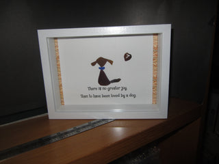 Framed Sea Glass - Dog Love