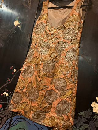 Vintage 1960s Handmade Brocade Dress Size O