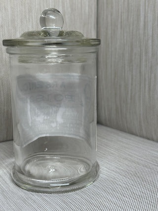 Halloween Arsenic Poison Jar – Vintage Skull & Crossbones Apothecary Jar, Glass Lid