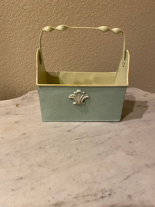 Unique embellished metal basket planter RCD