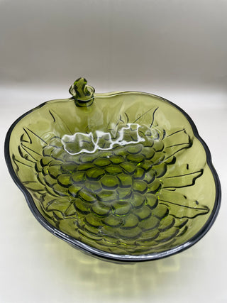 1970's Indiana Glass Green Grape Bowl