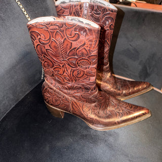 Phyllis Poland Brown Leather Boots size 8.5