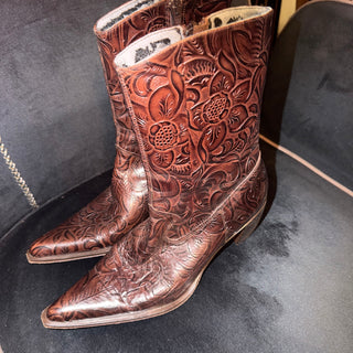 Phyllis Poland Brown Leather Boots size 8.5