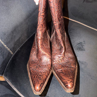 Phyllis Poland Brown Leather Boots size 8.5