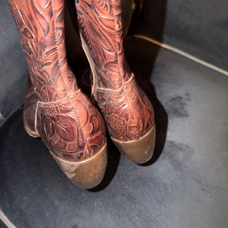 Phyllis Poland Brown Leather Boots size 8.5