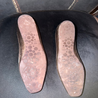 Jimmy Choo Metallic Golcd Leather Flats Size 37 / 7