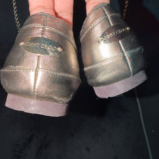 Jimmy Choo Metallic Golcd Leather Flats Size 37 / 7
