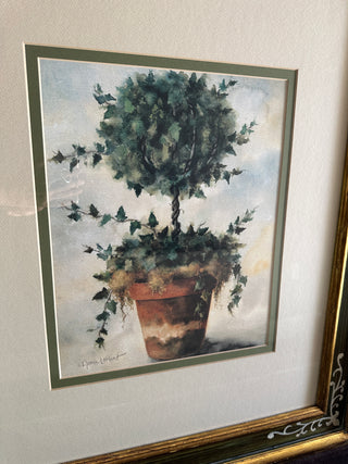 Annie LaPoint Framed Topiary & Wreath Prints - Tuscan Botanical Set of 2 (31" x 26.75")