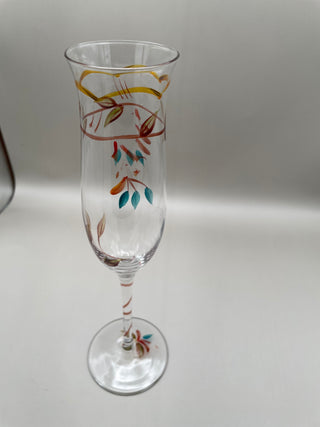 Hand Painted Champagne Glasses (set 4)