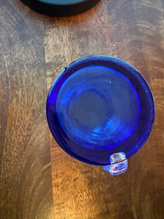 MCM Cobalt Blue Handblown Glass Pitcher