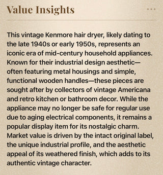 Kenmore hair dryer 1940-1950