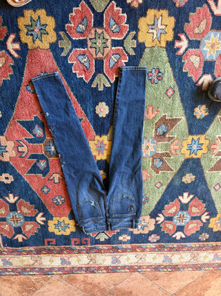 Driftwood Jeans Size 10 26 W X 28 L Blue Denim Floral Embroidered Jackie Boho Floral