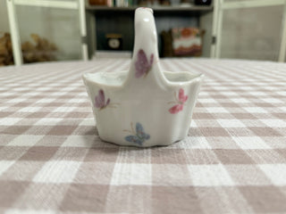 Vintage Takahashani Jolie Porcelain Mini Basket - Butterflies