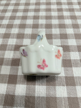 Vintage Takahashani Jolie Porcelain Mini Basket - Butterflies