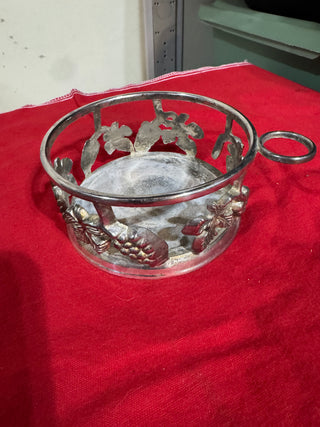 Vtg Silverplate Wine Bottle Caddy