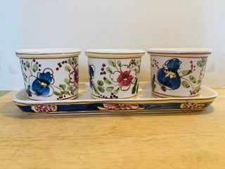 Vintage hand painted flower pots, Portugal