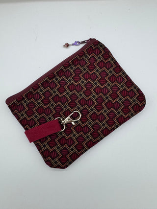 Handmade Coin Bag - Burgundy Rose  - RCD