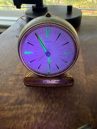 Artco Lumi  Radium Alarm Clock GLOWS West Germany 1950's