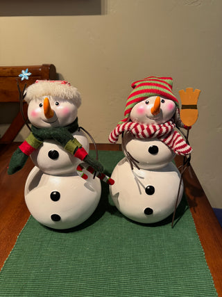 Ceramic Snowman Figurines