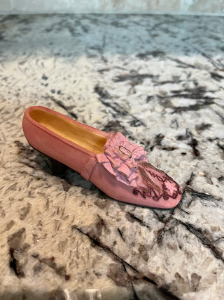 Miniature Victorian Heel Pink with Bow/Ruffles