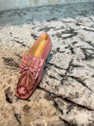 Miniature Victorian Heel Pink with Bow/Ruffles
