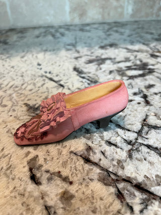 Miniature Victorian Heel Pink with Bow/Ruffles