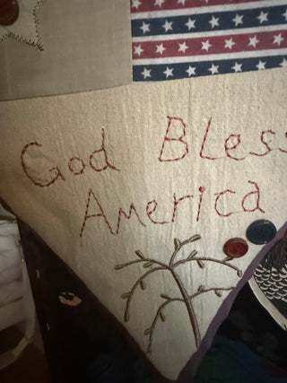 Patriotic Quilted heart Americana heart Farmhouse approx 15" plaaque