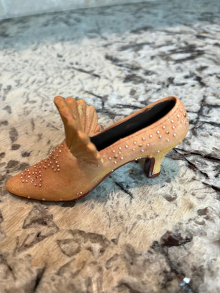 Miniature Victorian Heel Salmon Color with Ruffle