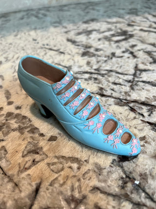 Miniature Victorian Heel Salmon Color with Ruffle