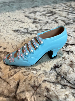 Miniature Victorian Heel Salmon Color with Ruffle