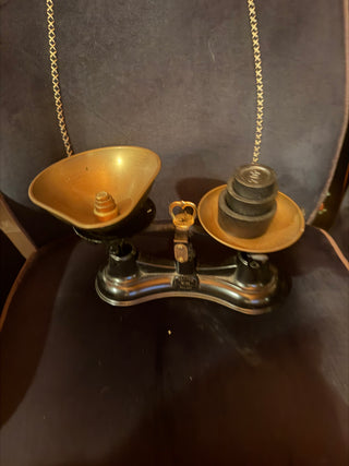 Vintage Salter No. 56 Scales Black and gold with weights