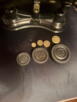 Vintage Salter No. 56 Scales Black and gold with weights