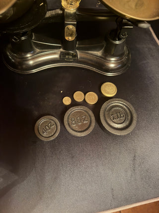 Vintage Salter No. 56 Scales Black and gold with weights